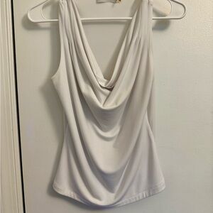 Elegant White Draped Women's Top